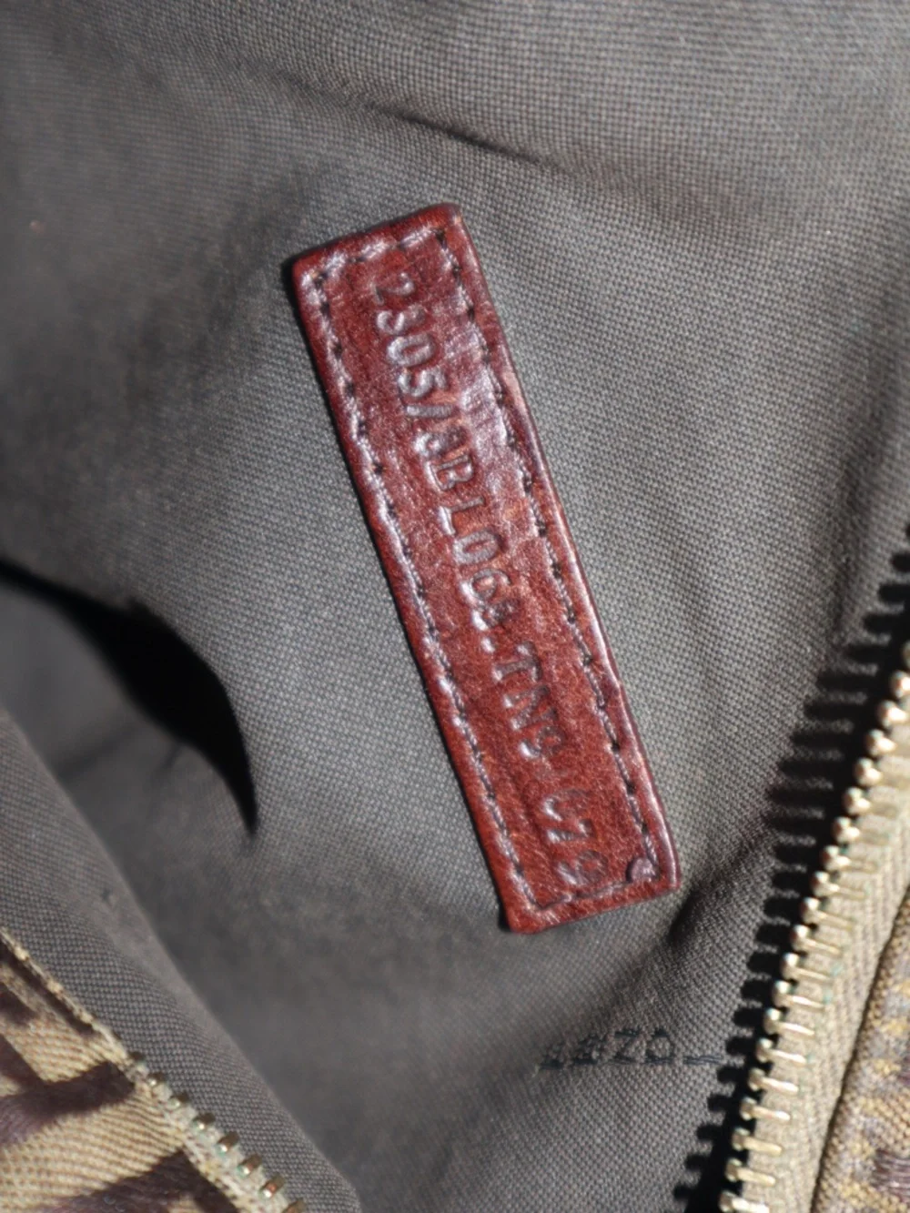 Fendi Zucchino FF Bauletto Vintage Boston Bag Brown